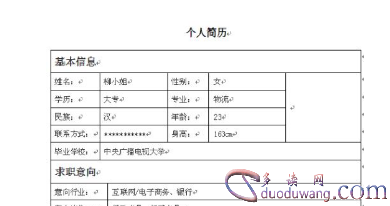 个人工作简历怎么写（经典）