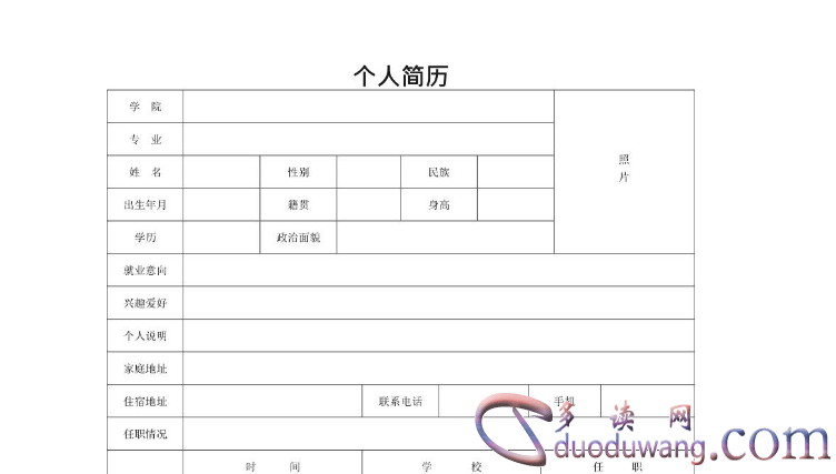 护士个人简历模板（经典）